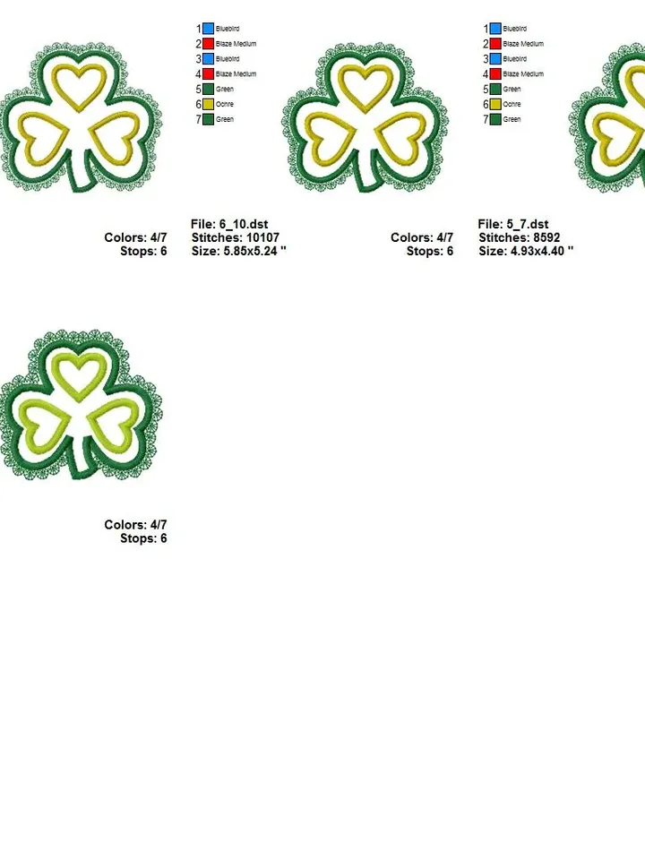 St Patrick's Day Clover Shamrock Gnome with Leprechaun Hat Gnome with clover Design Applique for Machine Embroidery