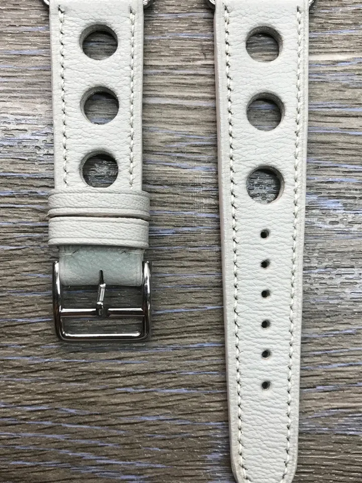 Apple Watch Band, Single Tour Rallye, Apple Watch 40mm, Leather Watch Band, Apple Watch 42mm 44mm, Apple Watch Strap, Cream White, iwatch