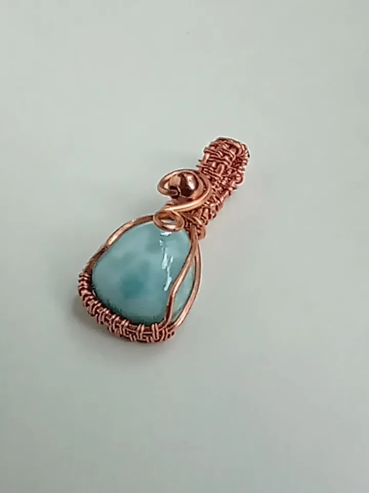 Tiny pendant with precious larimar, jewelry for blythe doll
