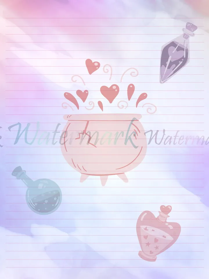 Cauldron Love Writing Paper | Valentine Stationery | Love Potion Page | Letter Paper | Love Spell Paper | Potion Stationery Set | Love Paper