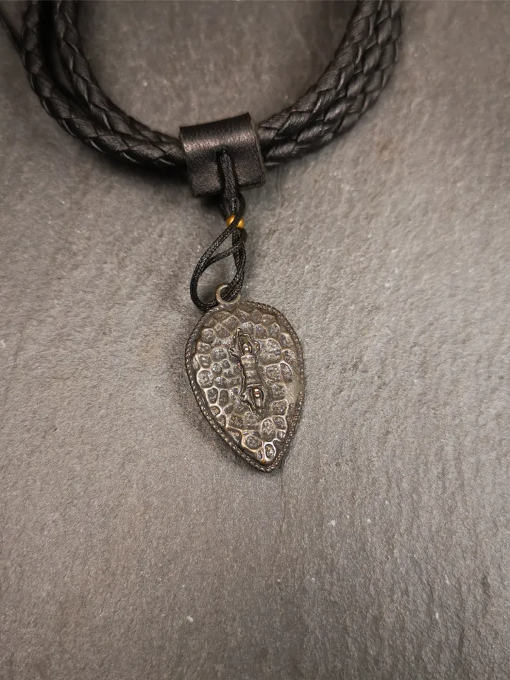 Gandhanra Handmade Tibetan Amulet,Skull Vajra Necklace,Made of Copper,1.2&quot;