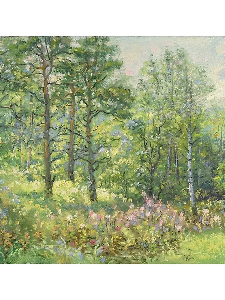 Forest Painting Landscape Nature Original Art Plein Air Artwork Impressionism