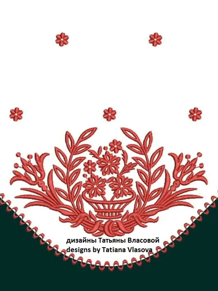 "Corner" designs for machine embroidery.