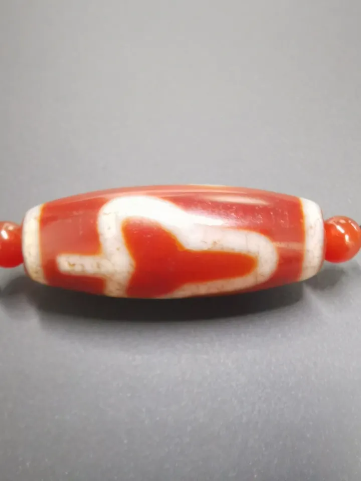 Gandhanra Antique Tibetan Dzi Bead(30 Years Old), Fire Agate Bodhi Bead,Protective Amulet Bead Pendant