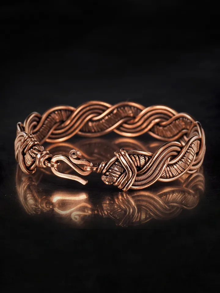 Wire wrapped copper bracelet for woman Antique style copper jewelry WireWrapArt