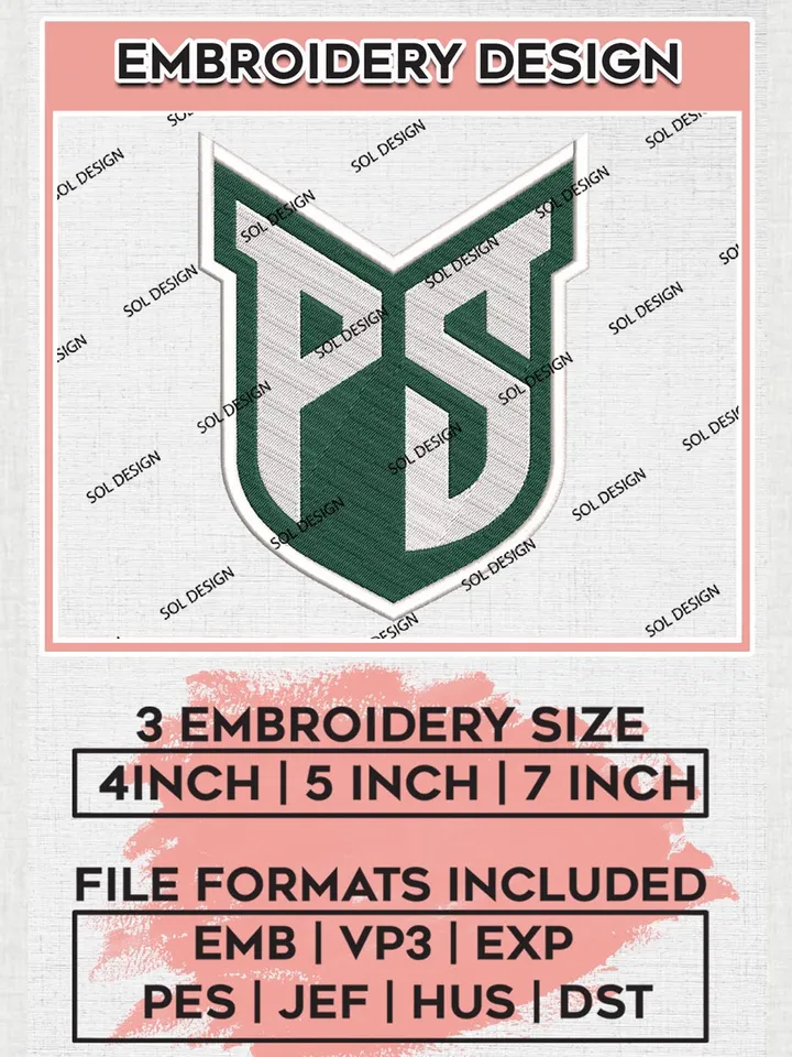 Portland State Vikings Logo Machine Embroidery Design, NCAA PS Vikings Embroidery Design Design files, NCAA Embroidery Designs, NCAA Machine Embroidery Designs, Digital Download