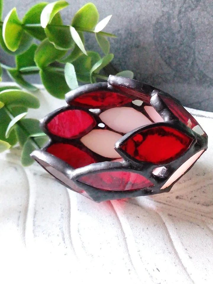 Dragon egg ring holder - handmade stained glass, home decor