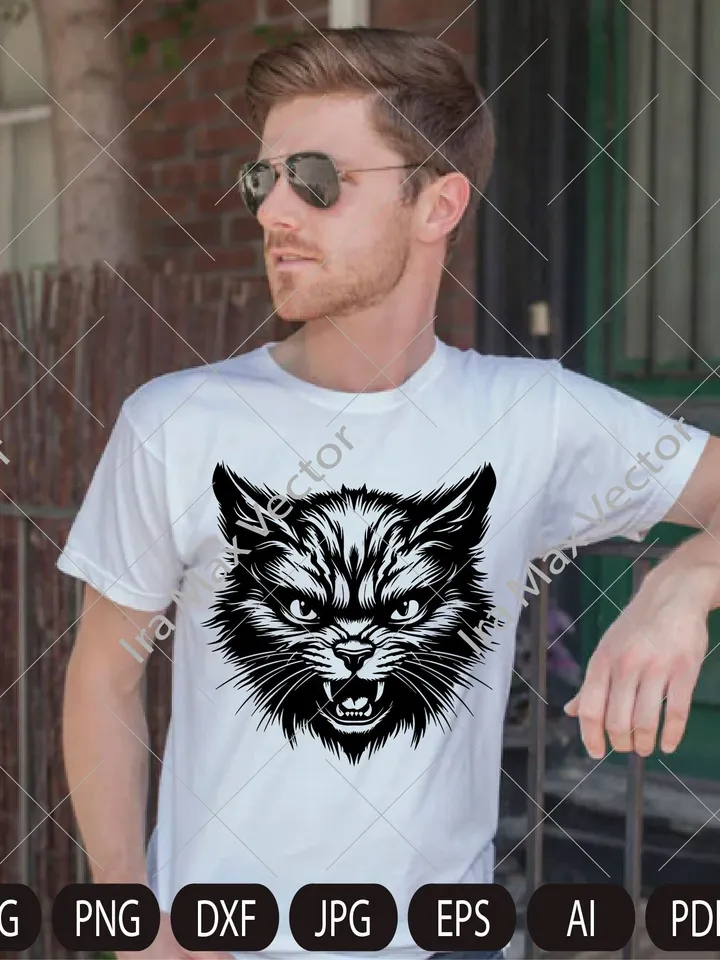 Angry Cat Svg, Dangerous cat, Cute Black Cat Svg, Halloween Cat Svg, Angry Cat t-shirt Svg, Cat Halloween Svg