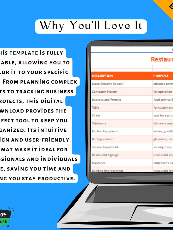 Restaurant Startup Budget Template, Editable Google Sheets Digital Download, Restaurant Expense Tracker, Business Planning Spreadsheet