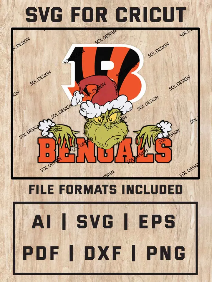 Grinch Cincinnati Bengals SVG, NFL SVG Design, NFL Cincinnati Bengals SVG, NFL Bengals Cricut, Christmas Svg, Grinch svg, Digital Download