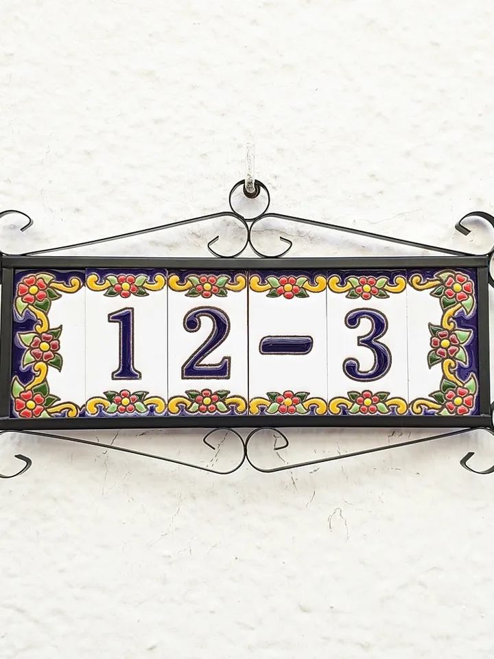 Ceramic letters and numbers 7.5cm. (3") for the wall - Hand-glazed in Spain - "MARBELLA-mini" models - Ceramic letters number -