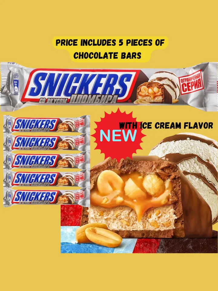 SNICKERS chocolate bars with ice cream flavor New on sale the order includes 5pcs