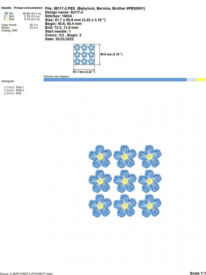 Machine embroidery design Brooch and Earrings FSL Forget-me-nots set for creating jewelry Digital embroidery pattern Flower motif Floral