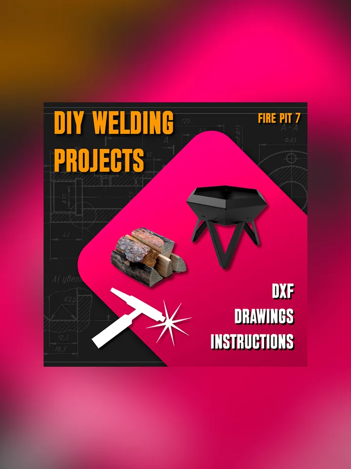 Sheet Metal Plans Drawings Fire Pit 7 (DXF, PDF)
