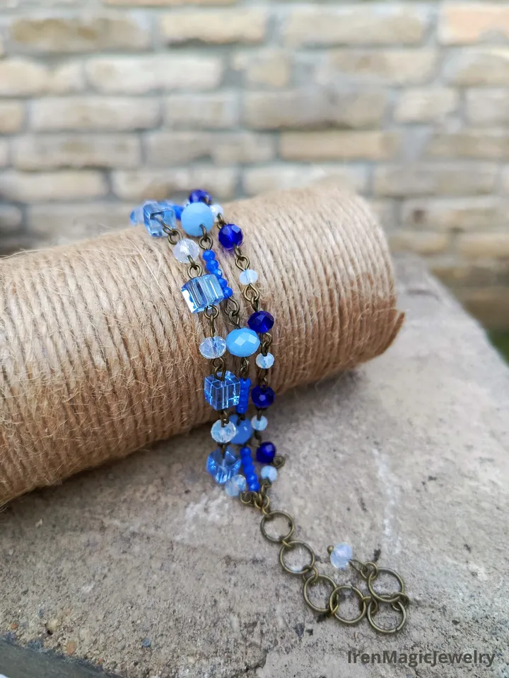 Blue Beaded Bracelet
