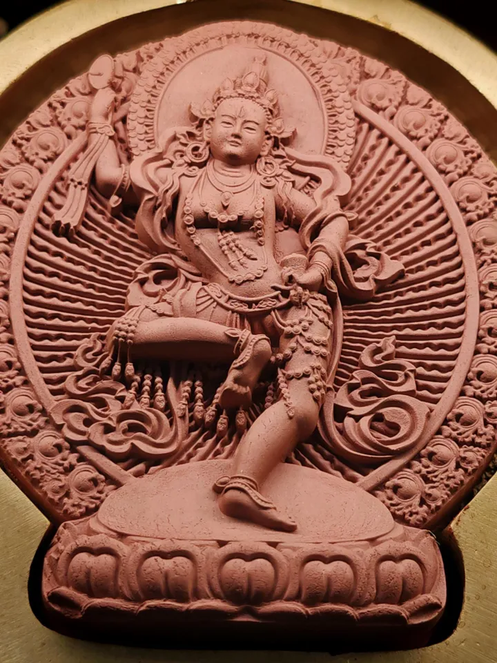 Machig Labdron / Machik Labdron Tsa Tsa Mold,Gandhanra Handmade Tibetan Buddha Statue Mould,12 × 12cm
