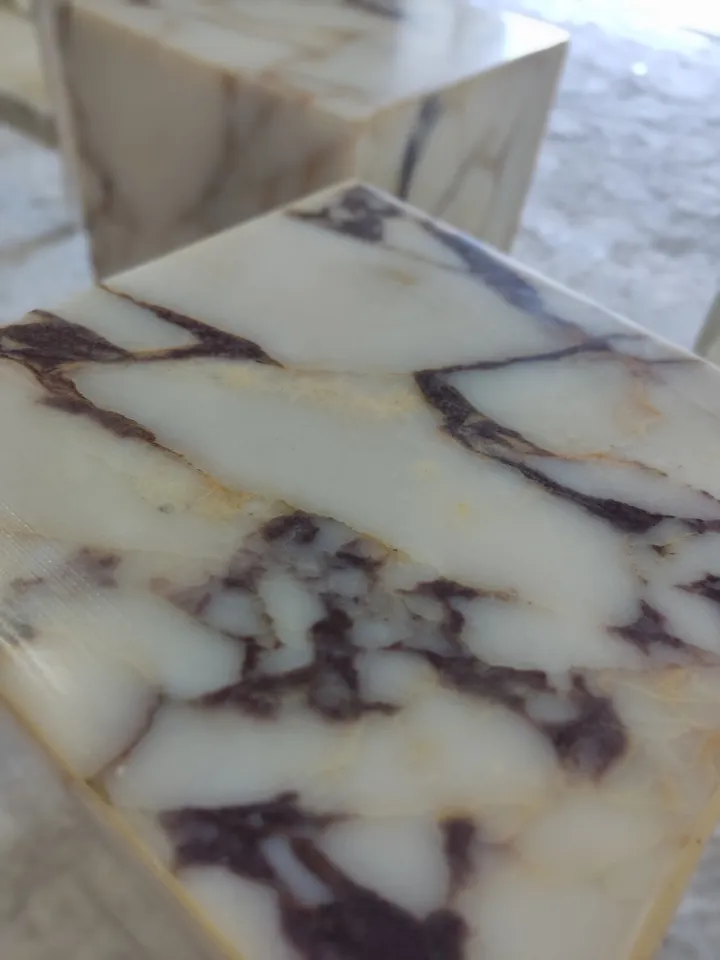 Calacatta Viola Marble side table,plinth italian marble 100% handmade, cube marble, calacatta plinth 1 PCS