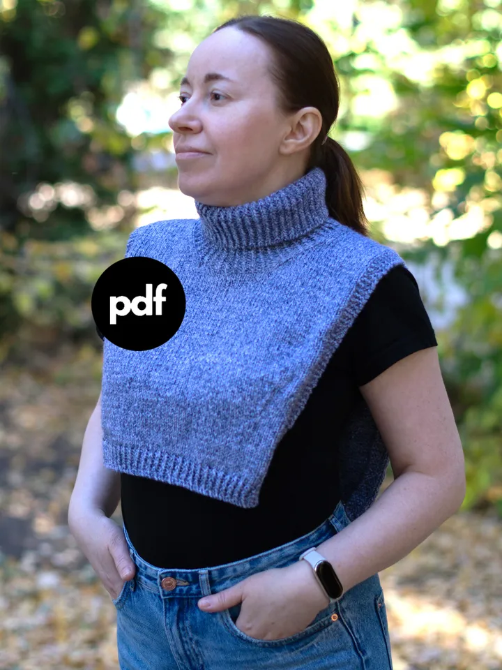 Women neckwarmer knitting pattern pdf Cozy neckwarmer high neck knitting pattern