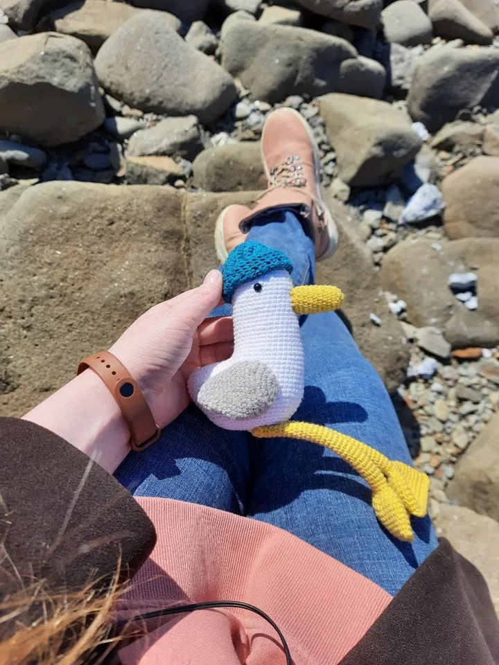 Stuffed seagull toy original gift for best friends home decor. Soft toy gift for child. Seagull white stylish gull