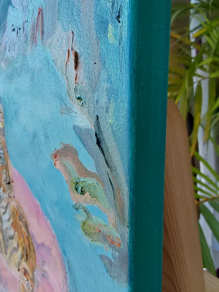 Oil painting 30x40cm (12x16 inches). Tigress at the resort