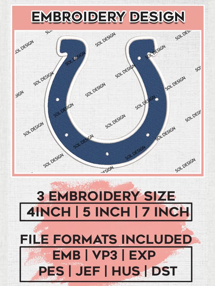 Indianapolis Colts Embroidery Design Files, NFL Colts, NFL Embroidery Designs, NFL Indianapolis Colts Machine Embroidery Design, Digital Download