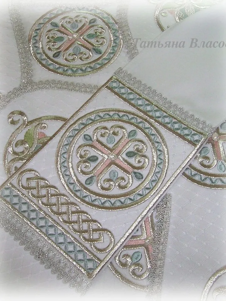"Church pattern" designs for machine embroidery.