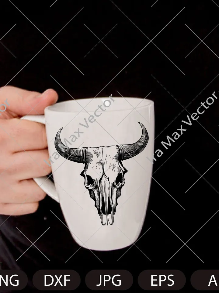 Cow Skull SVG , Bull Skull SVG, Mystical svg, Crescent Moon svg, Cow Skull png, Southwest SVG, Boho svg, Longhorn svg, Buffalo svg