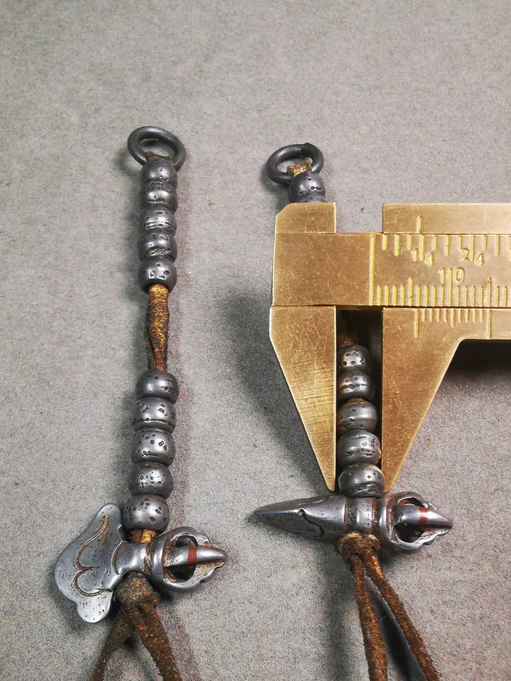 Gandhanra Handmade Tibetan Buddhist Mala Counters,Prayer Bead Counters,with Kartika and Kila Pendant,Made of Cold Iron
