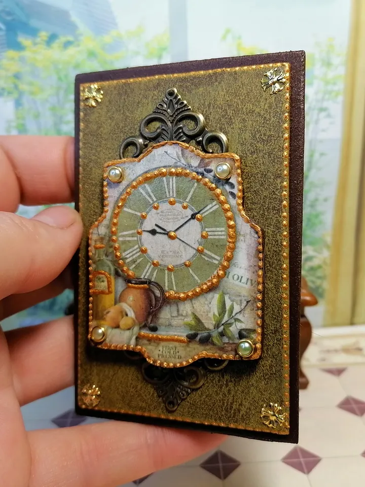 Panel. Imitation of hours. Puppet miniature.1:12 scale.