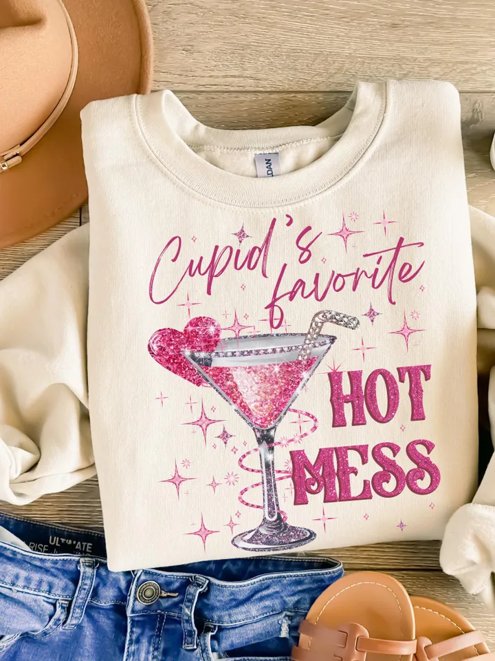 Cupid's Hot Mess PNG, Glitter Valentines Martini Png, Valentine Drink T Shirt Png, Margarita Vday png, Glitter Cupid, Love Heart Digital