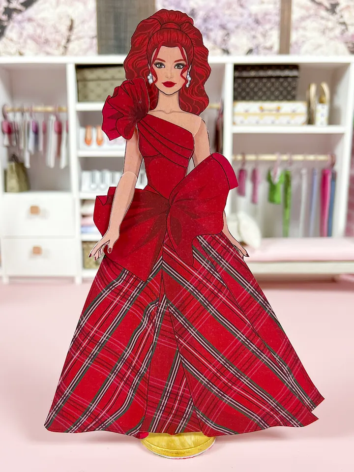 Holiday dresses for paper dolls