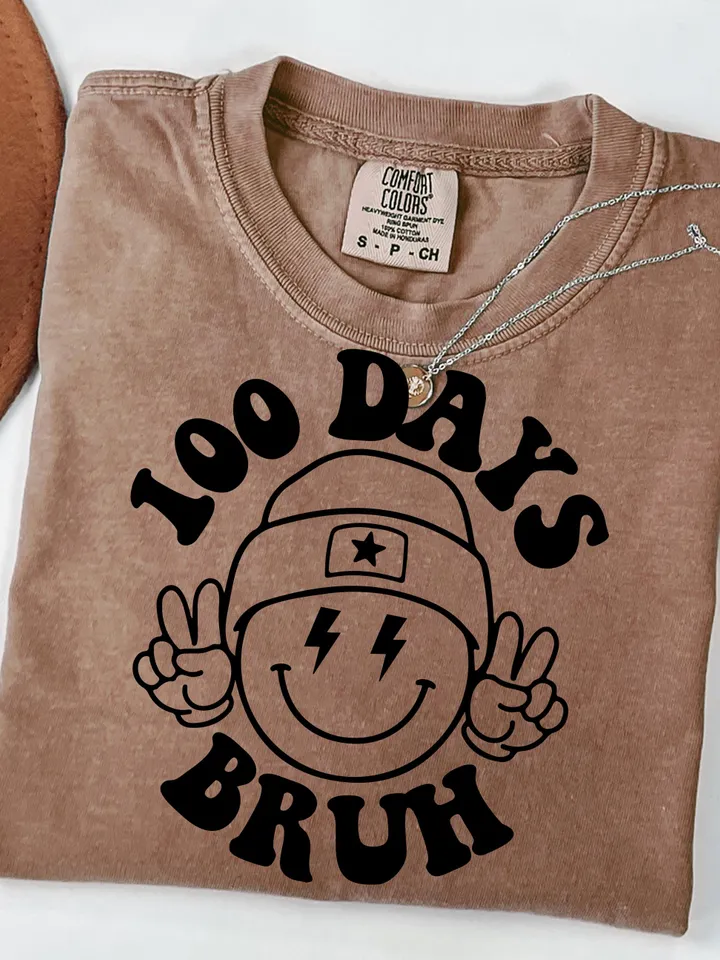 100 Days of School SVG, 100 Days Bruh SVG, 100 Days of School PNG, Svg Files for Cricut and Silhouette