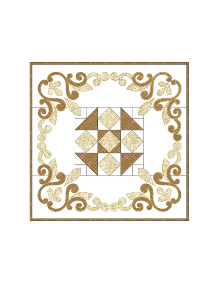 Pattern Patchwork and applique for table topper or panel in PDF format.