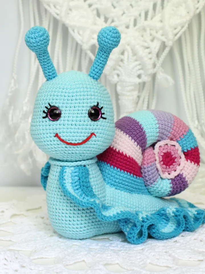 Snail crochet pattern PDF in English Cute snail amigurumi Toy crochet tutorial