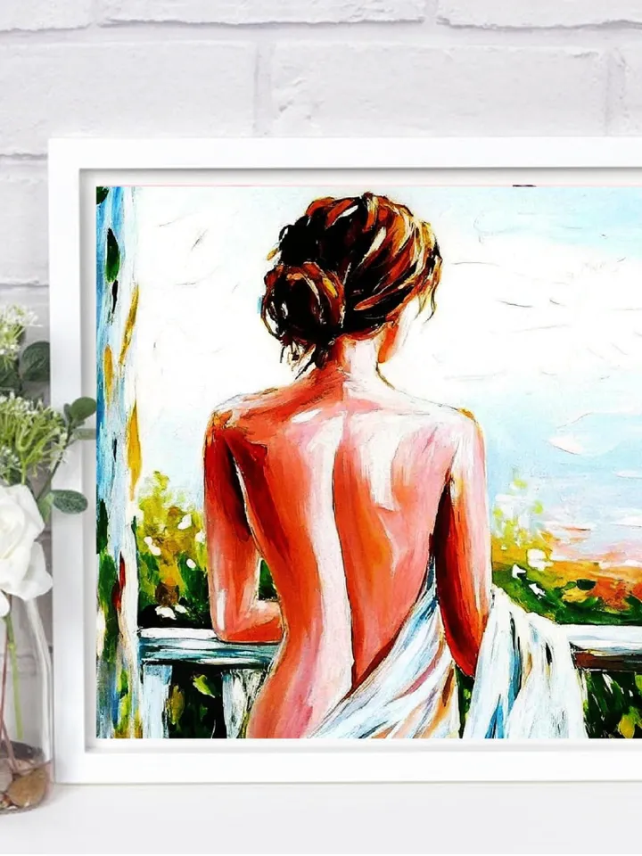 Girl Body Painting young woman Original Art woman Abstract Wall Art Gay Wall Decor Gifts for Him Personalized Gifts by ArtProkopaloSv