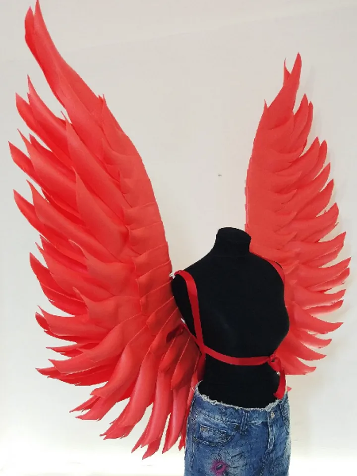 Red angel wings adult, angel wings costume, wings cosplay, Lucifer wings Large red angel wings, red wings party