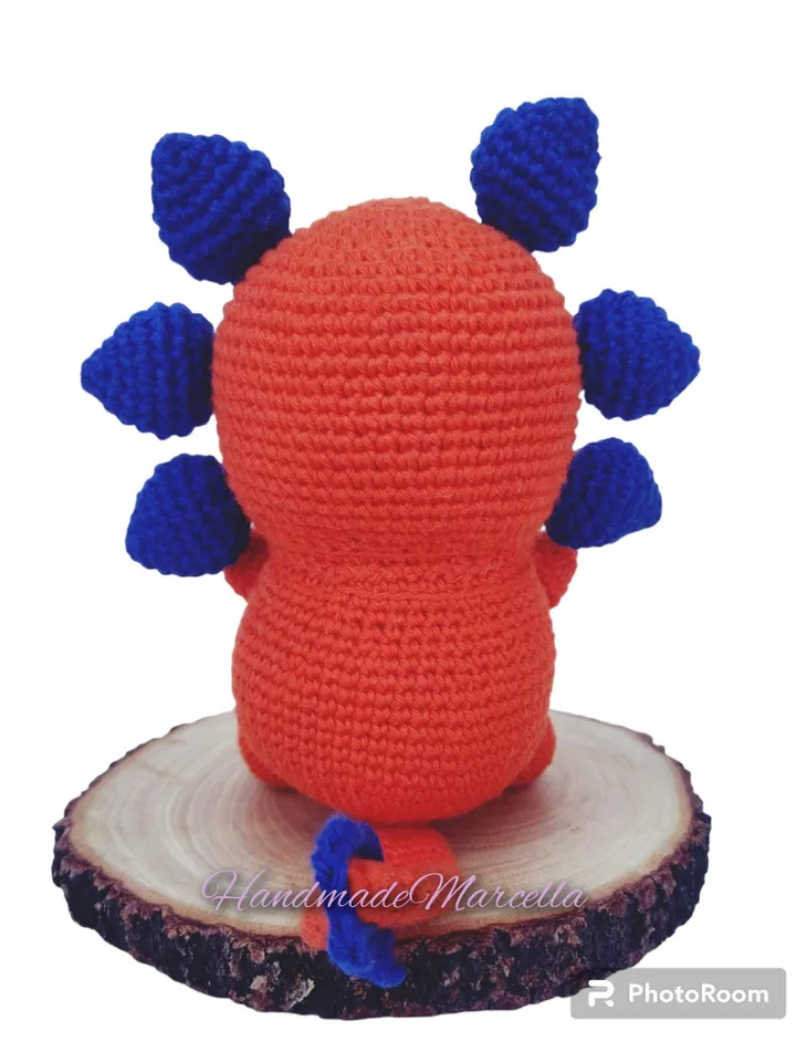 Axolotl Amigurumi 14 cm – Handmade Crochet Axolotl – Soft Animal Toy – Natural Cotton – Cute Amphibian Gift – By HandmadeMarcella