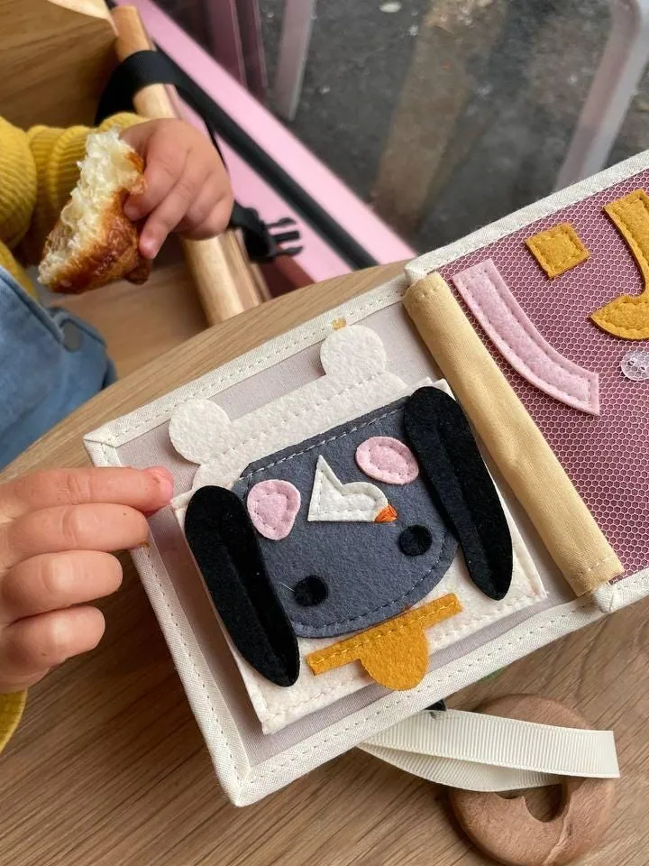 Travel Montessori Busy Book for Baby 6β12 Months β Soft Quiet Book β Perfect Gift from Godmother or Aunt β Felt Sensory Toy for 1st Birthday