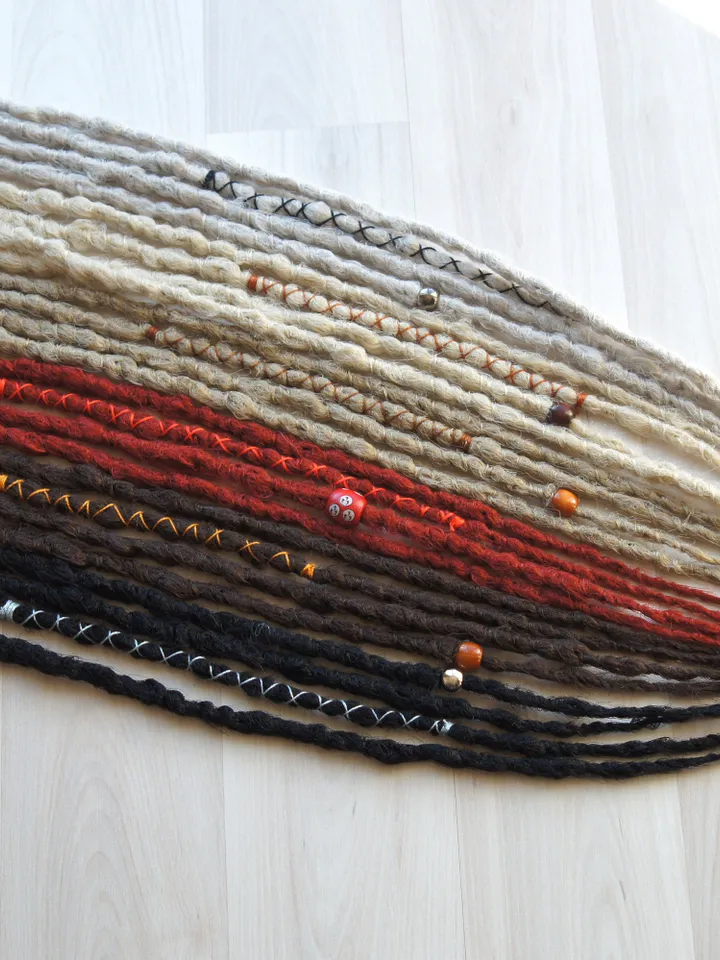 Clip In 4 Dreadlock Extensions Crochet dreads Custom Synthetic Hair Boho Hair Wraps Beads