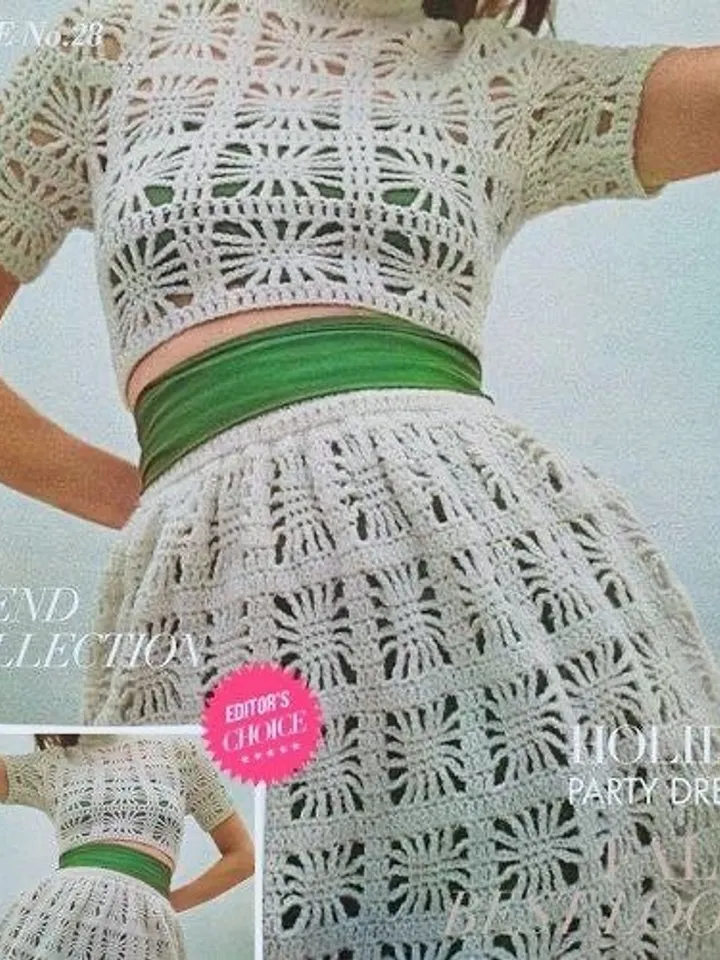 Top skirt crochet pattern, crochet pattern summer suit skirt pdf instant download