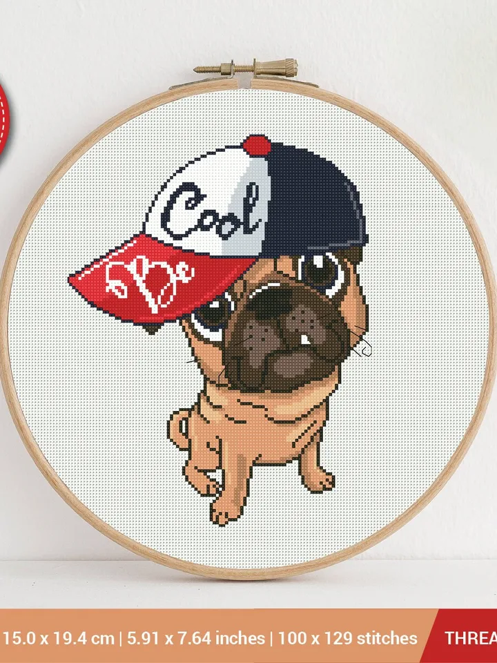 Dog be cool Cross stitch pattern | Embroidery Pattern | Instant Download | Embroidery Designs
