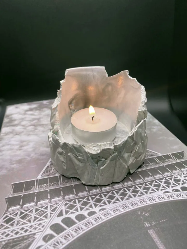 Decorative designer candlestick made of plaster