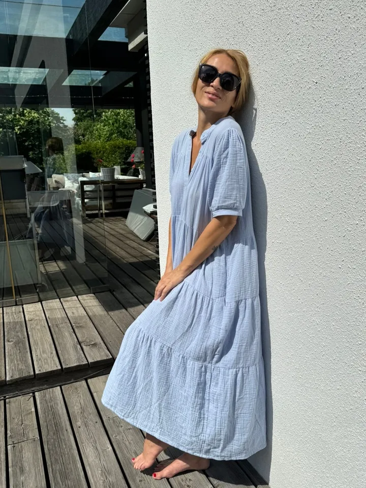 Romantic musline summer feminine NATA dress / comfort women vacation summer long oversize dress | maxi flowy cotton designer dress