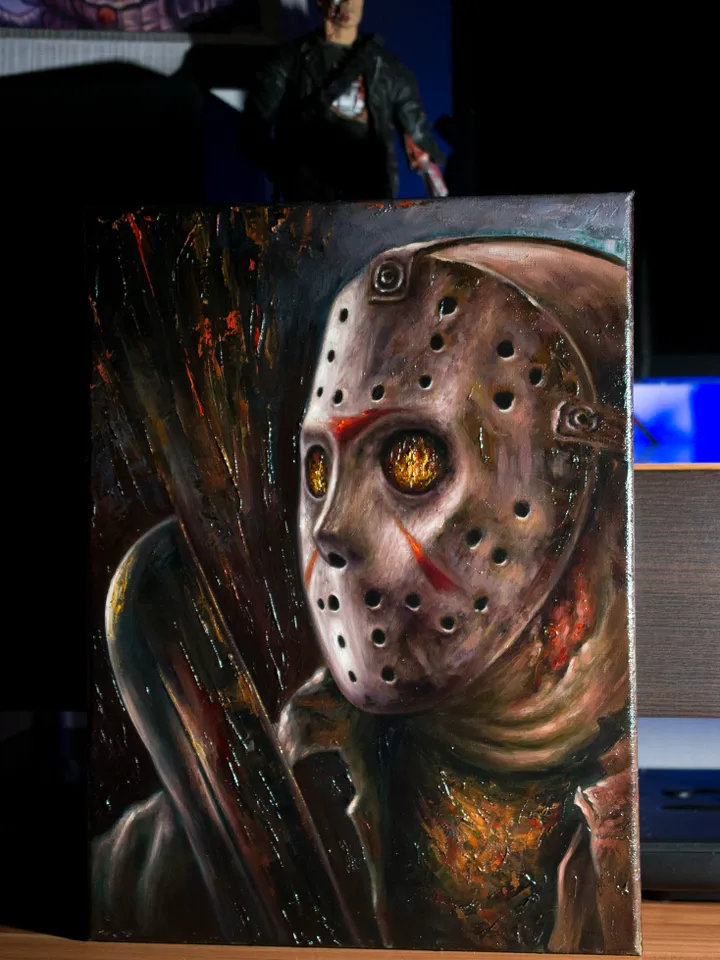 Original oil painting Jason Voorhees Friday the 13th