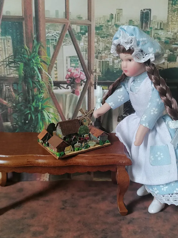 Dollhouse miniature. Small village.1:12 scale.