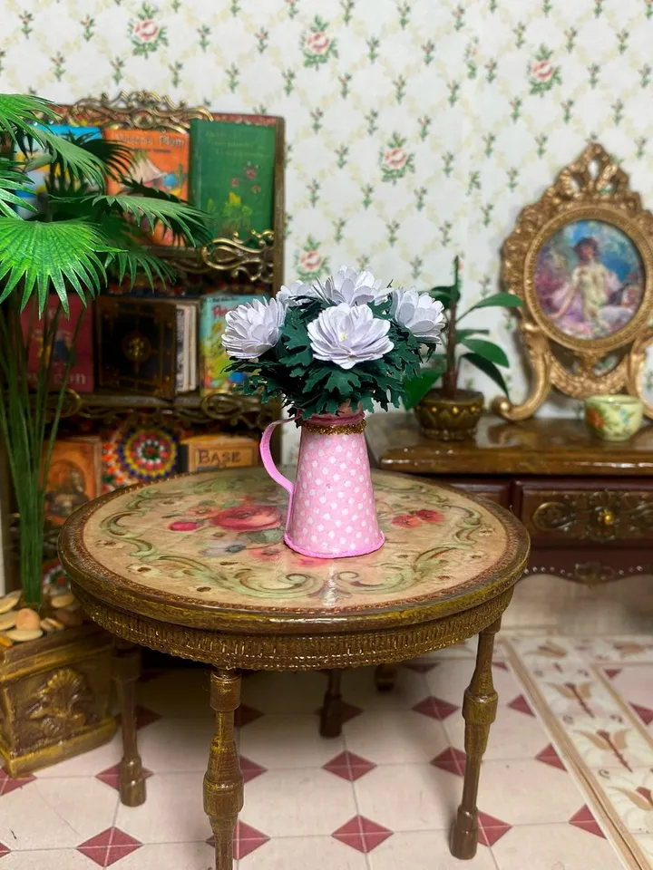 Dollhouse accessories. Flowers for doll. Furniture for doll. Handmade. 1:12.