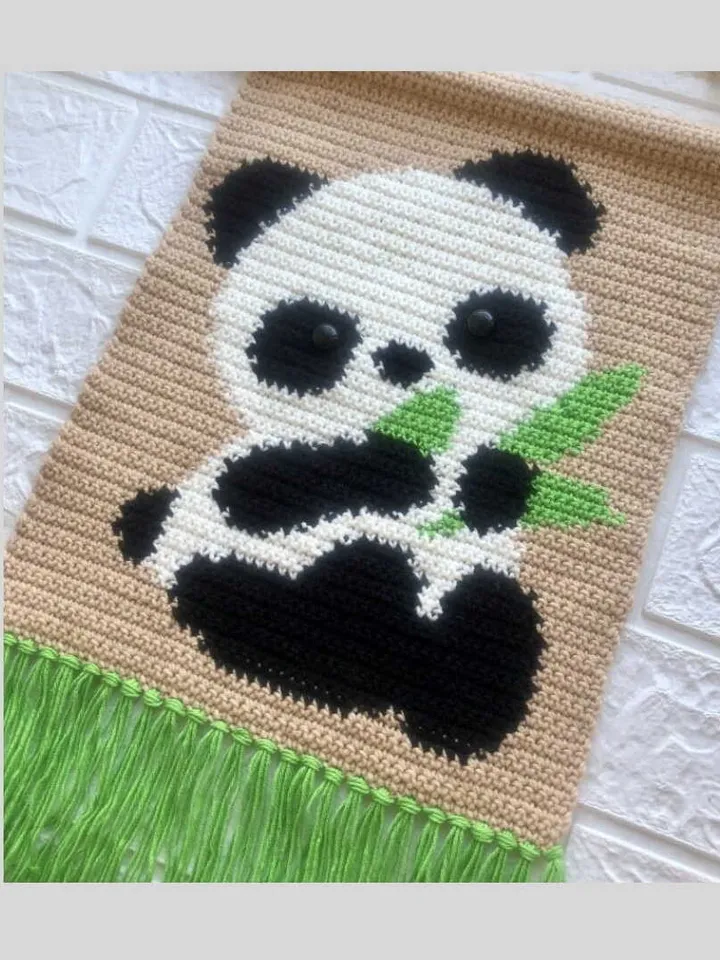 Crochet Panda Wall Hanging Decor Pattern PDF