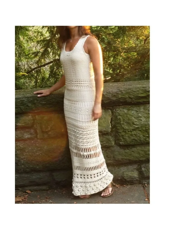 Dress crochet pattern pdf, long dress crochet, wedding dress crochet pattern instant download