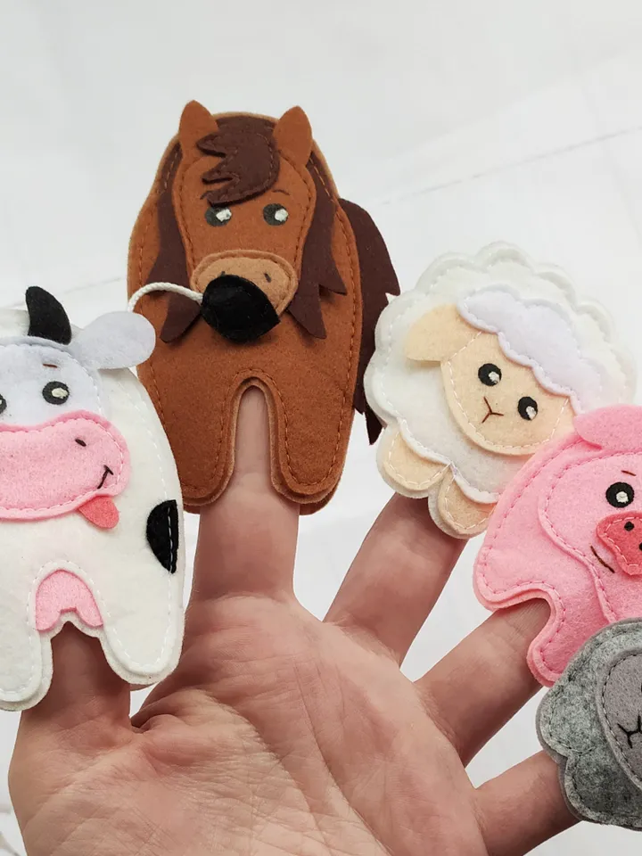 Farm Quiet Book Pattern, Felt book template, Felt farm animals pattern, Felt finger puppet pattern, Felt pattern PDF for toddler