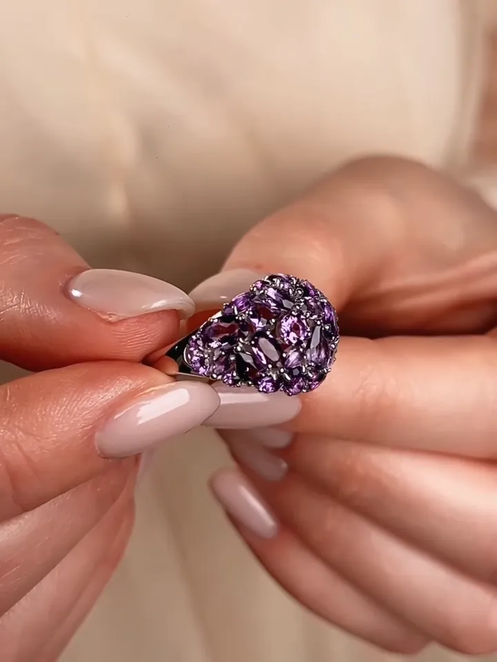 Women's ring, silver 925 with amethyst